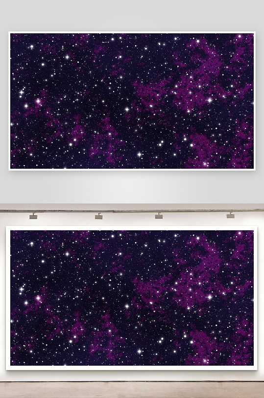 璀璨星空与紫色星云交织-众图网