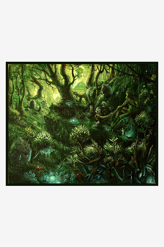 神秘幽暗森林奇幻景象-众图网