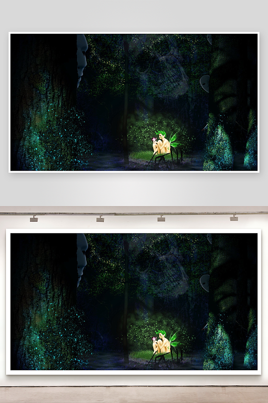 神秘森林中的精灵与骷髅-众图网