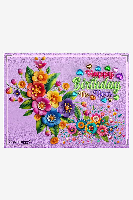 生日贺卡鲜花图案设计-众图网