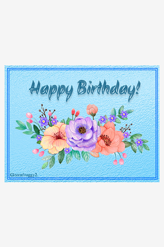 生日贺卡鲜花祝福-众图网