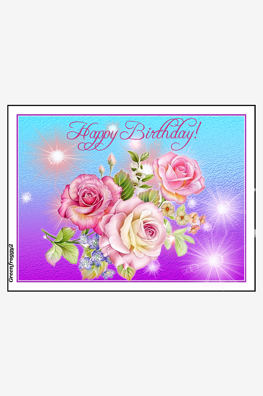 生日贺卡鲜花闪耀祝福-众图网