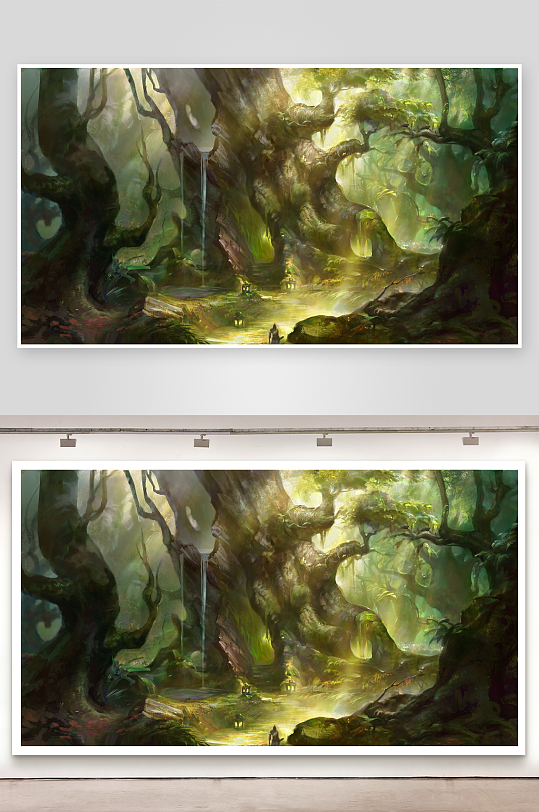 神秘森林幽径光影交错-众图网