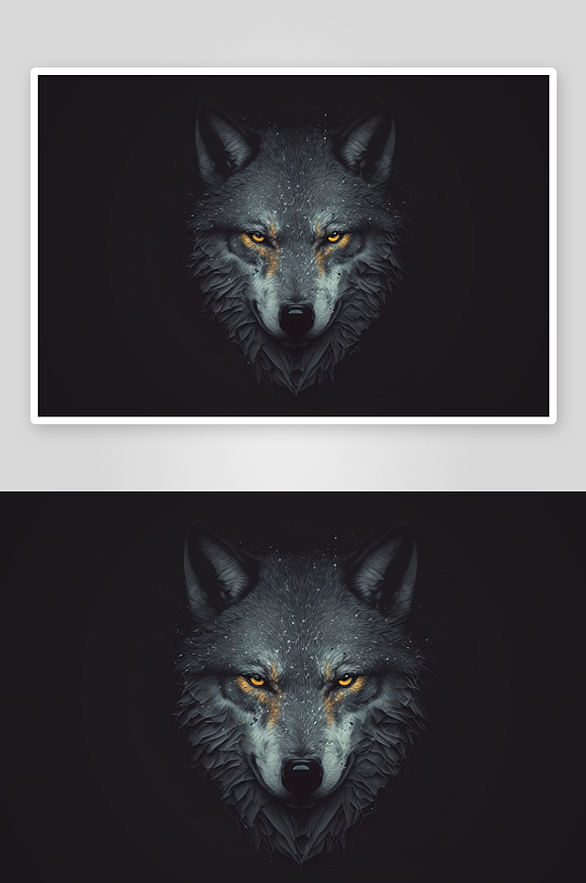 神秘狼头艺术插画-众图网