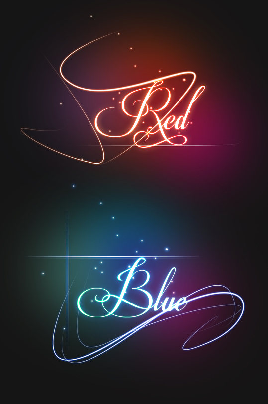 发光字体免抠图素材