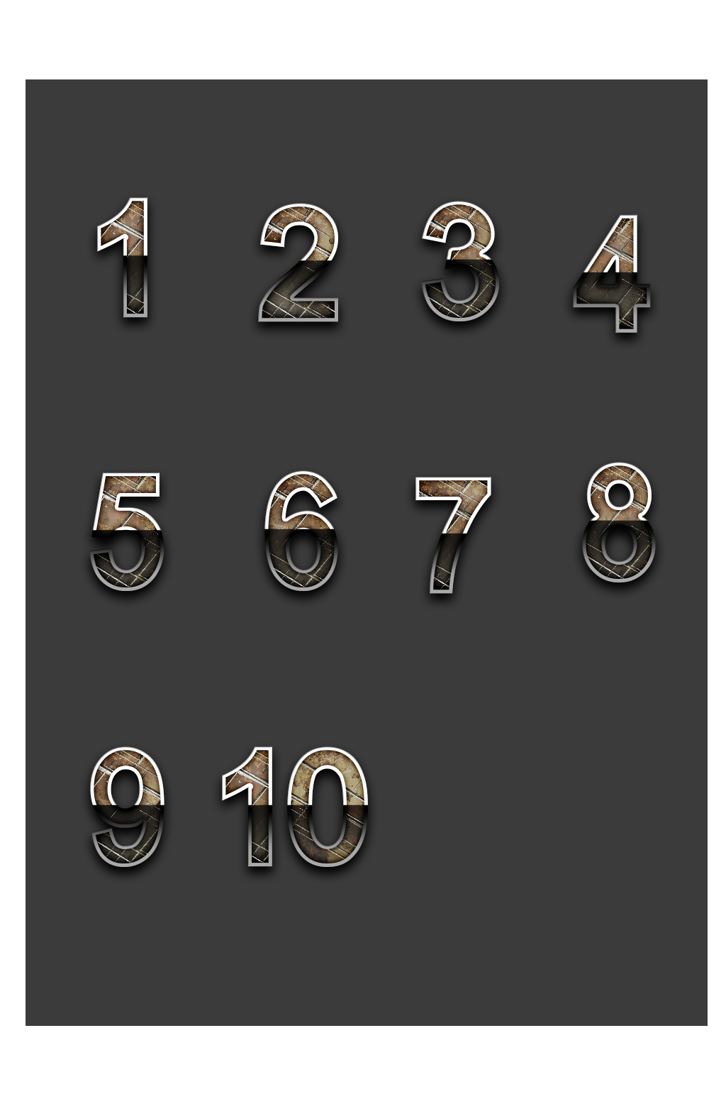 金属做旧数字效果素材