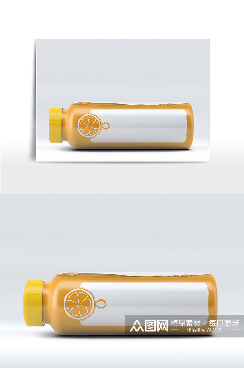 饮料瓶包装LOGO标签瓶贴样机素材