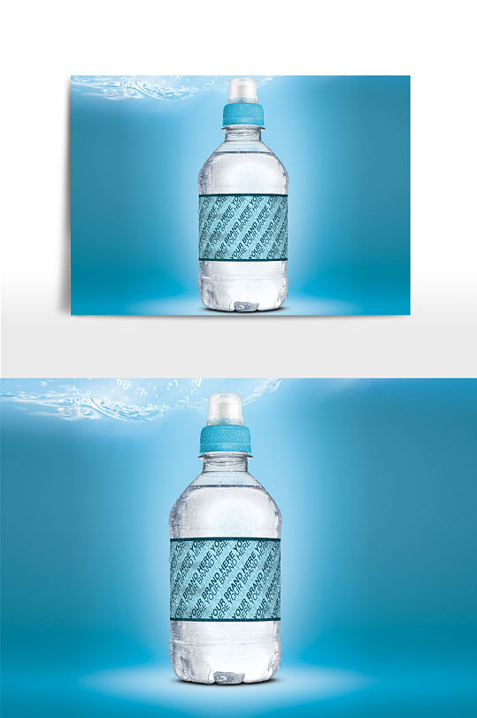 精致矿泉水瓶 瓶贴样机