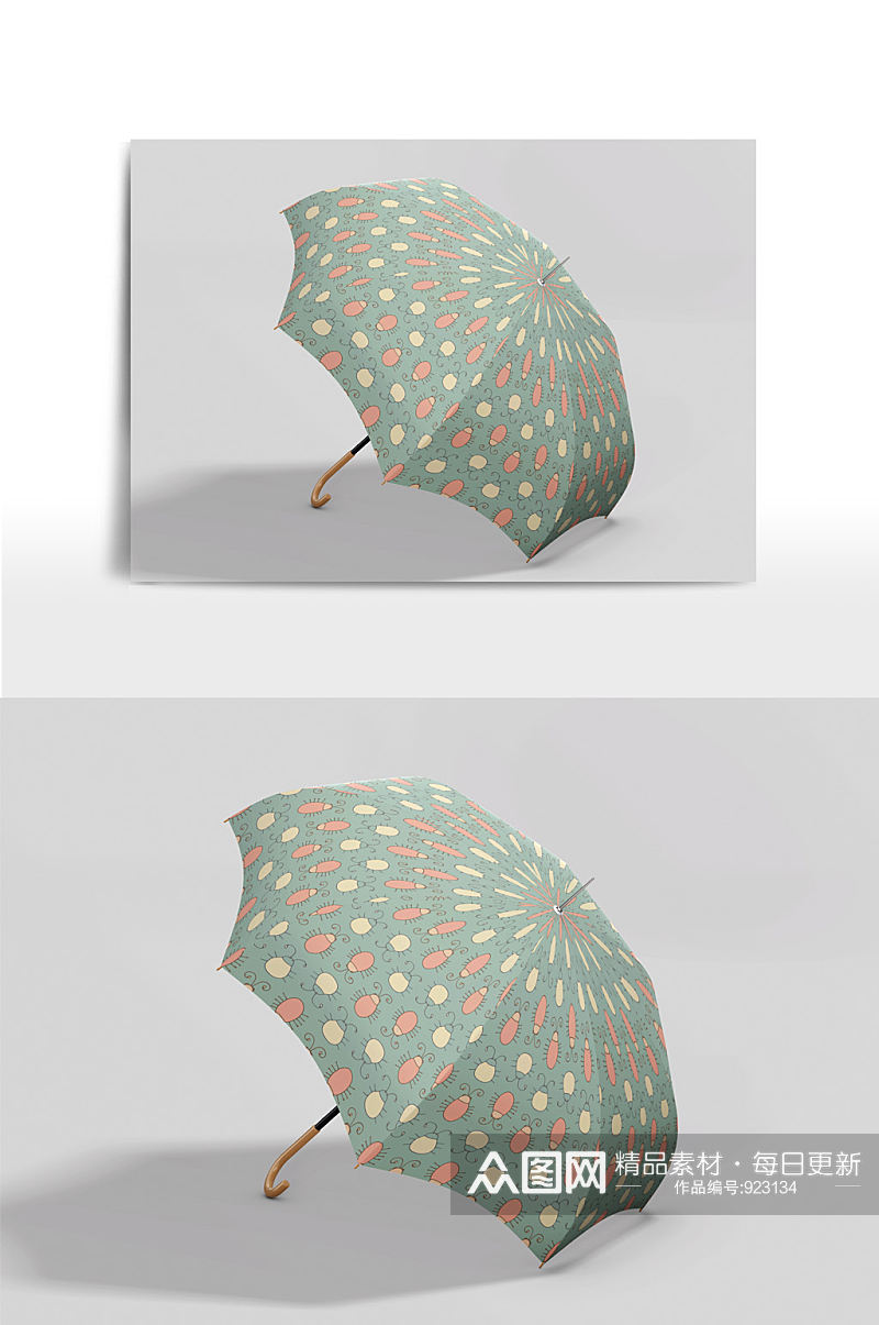 花纹长柄伞样机效果图素材