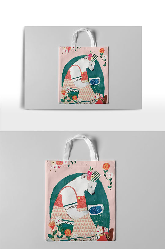 森系帆布袋样机图-众图网