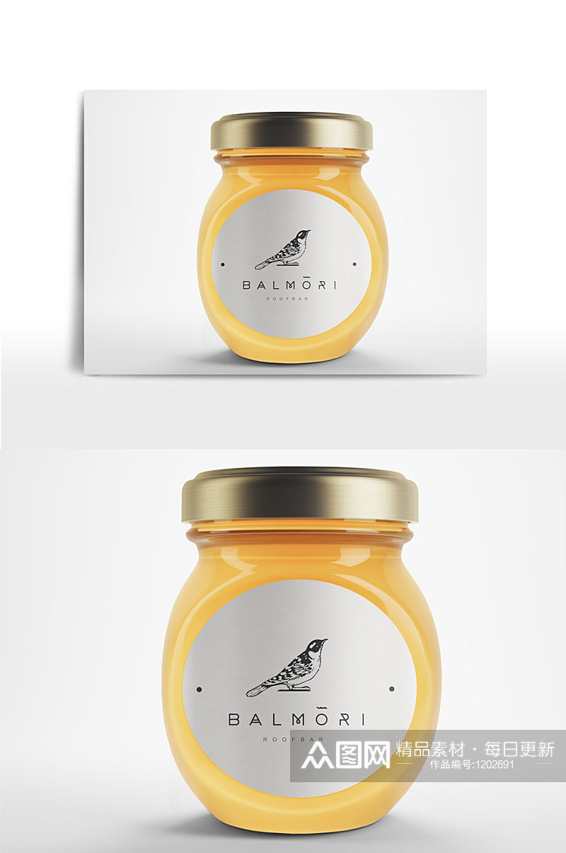 蜂蜜罐 罐子瓶贴样机展示效果素材