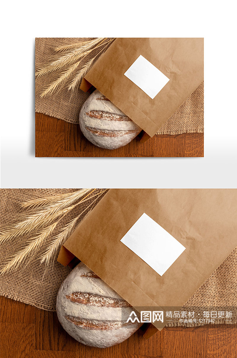 燕麦面包包装样机展示素材