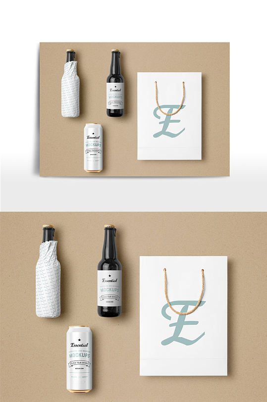 啤酒瓶包装瓶贴样机