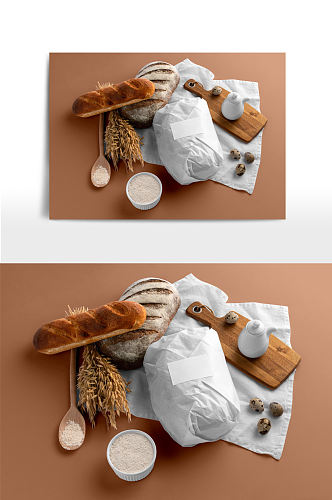 燕麦面包包装样机展示