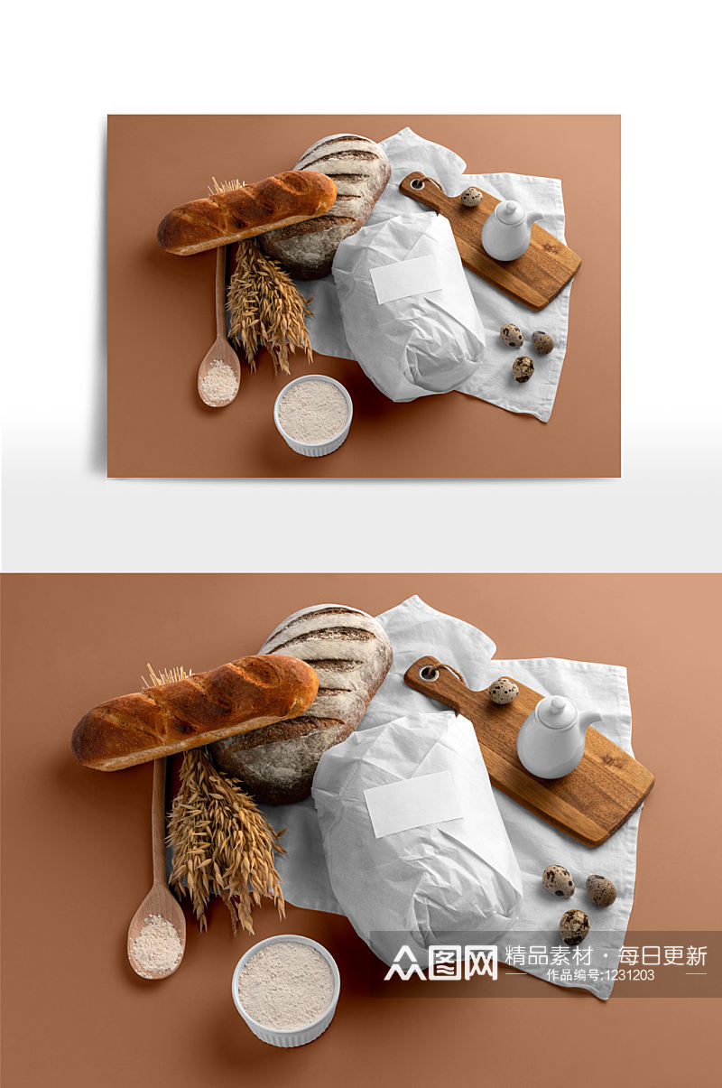 燕麦面包包装样机展示素材