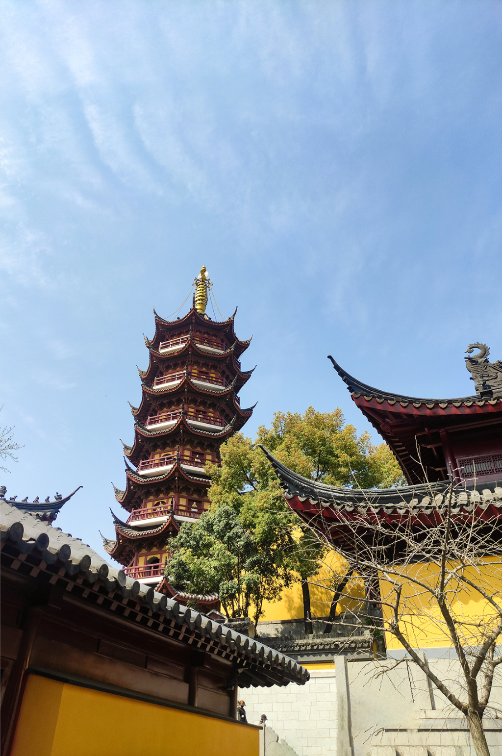 南京鸡鸣寺药师佛塔建筑风光摄影图素材