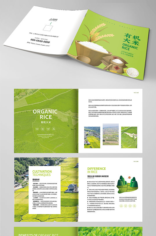 绿色有机大米种植农产品宣传册农业画册