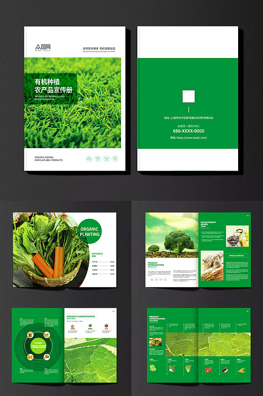 简约绿色有机种植农产品宣传册农业画册