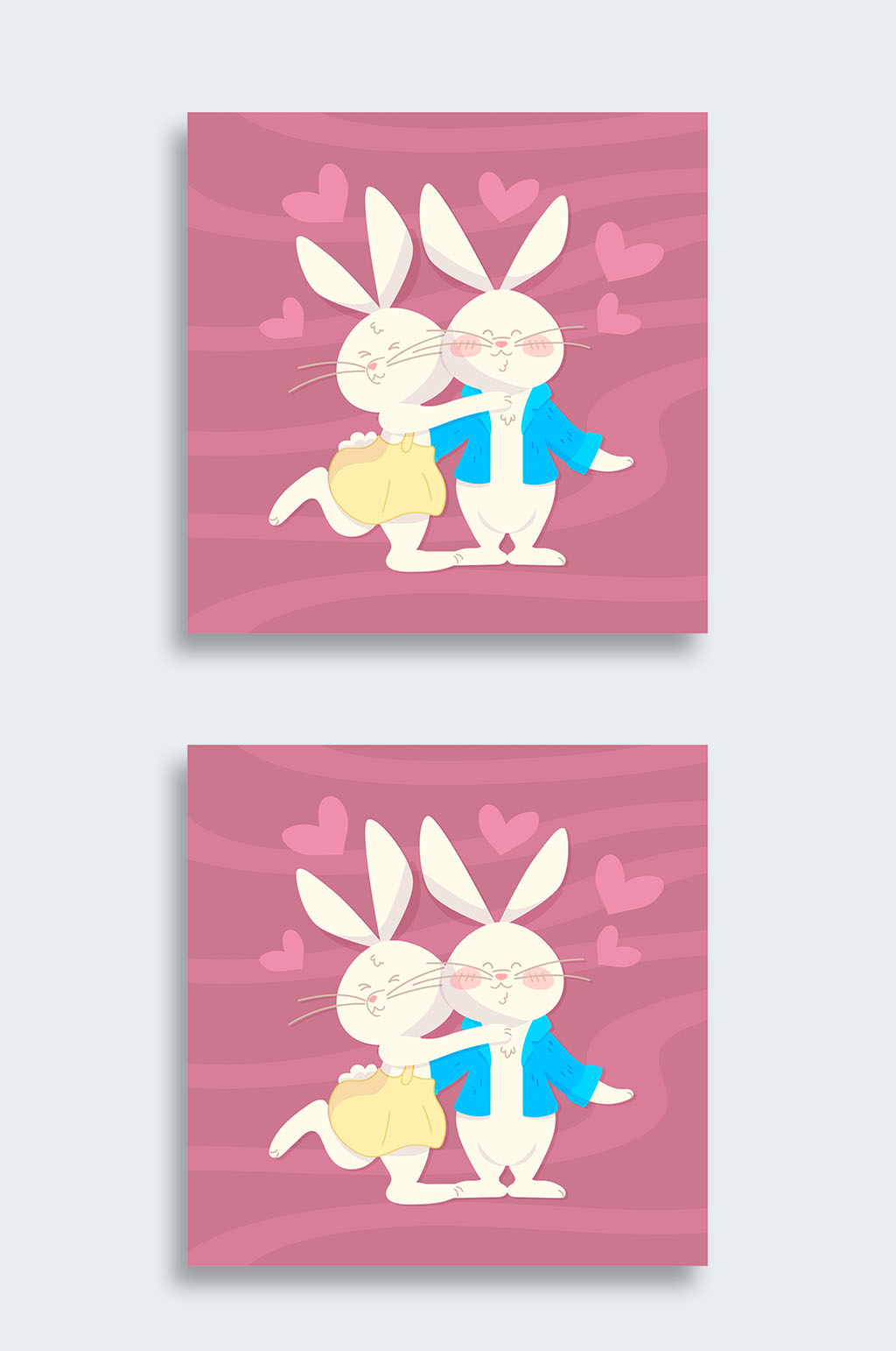 矢量兔先生兔女是插画素材