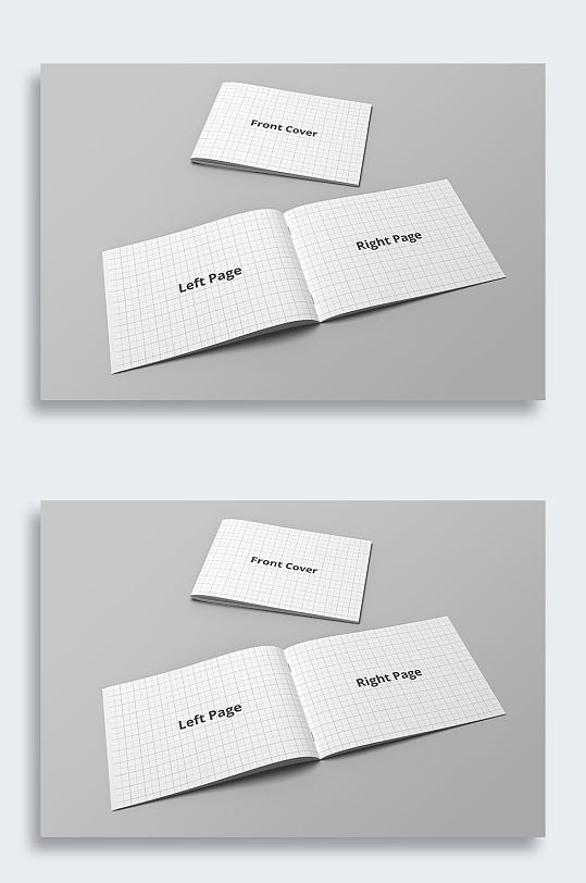 横版画册宣传册书页样机效果图-众图网