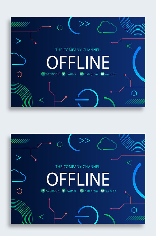 时尚科技矢量背景元素-众图网