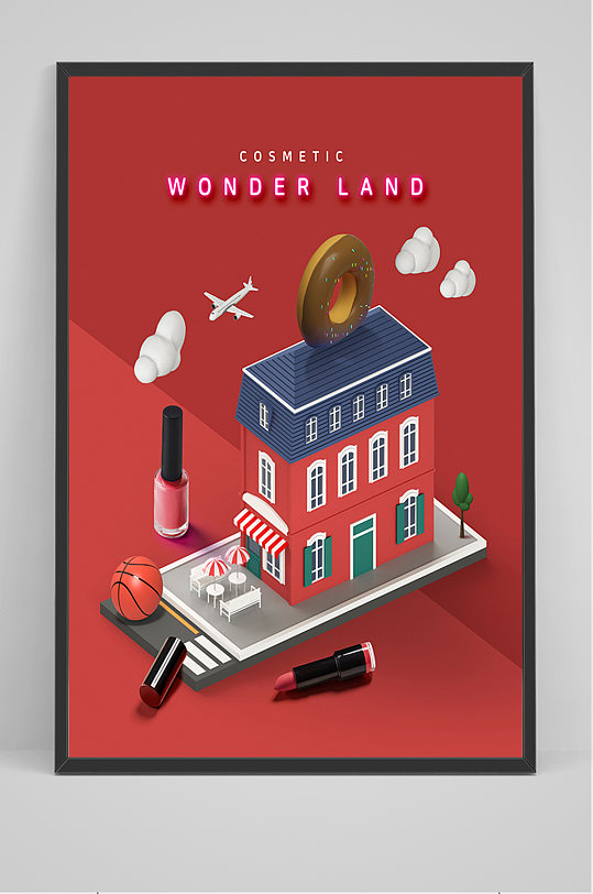 英伦风创意化妆品海报