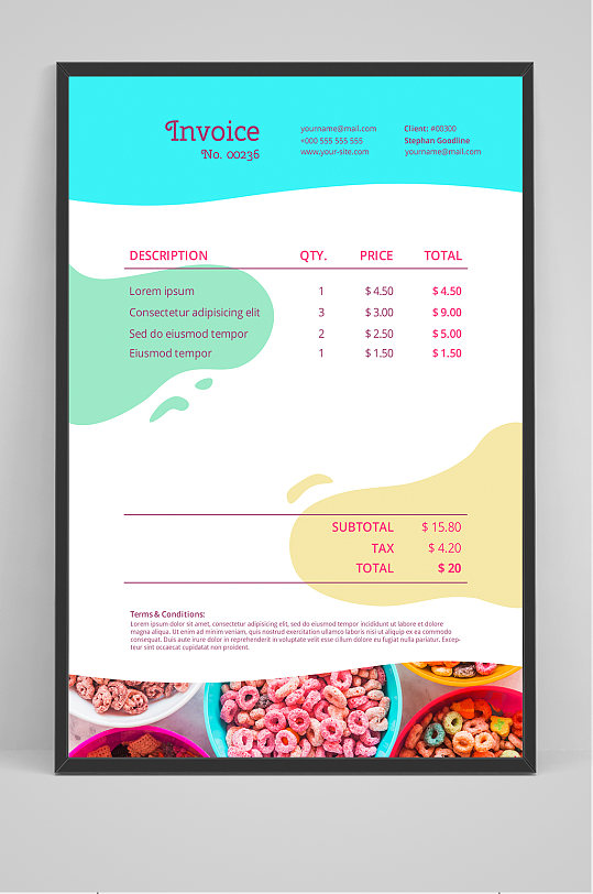 甜品零食价目表海报设计