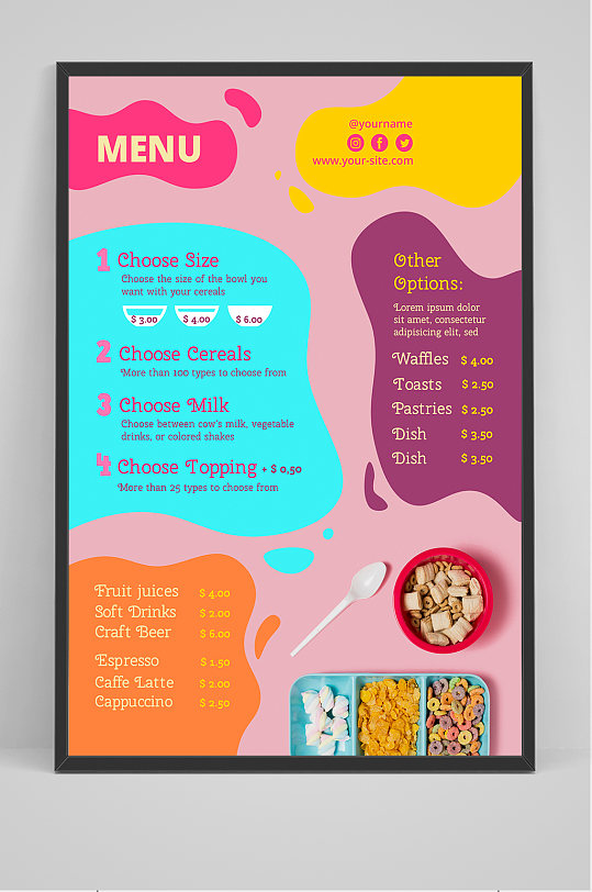 糕点零食价目表海报设计