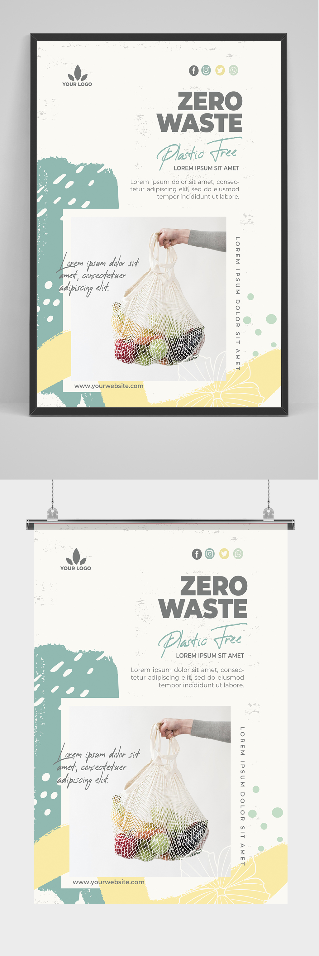 精品简洁新鲜蔬菜瓜果海报素材