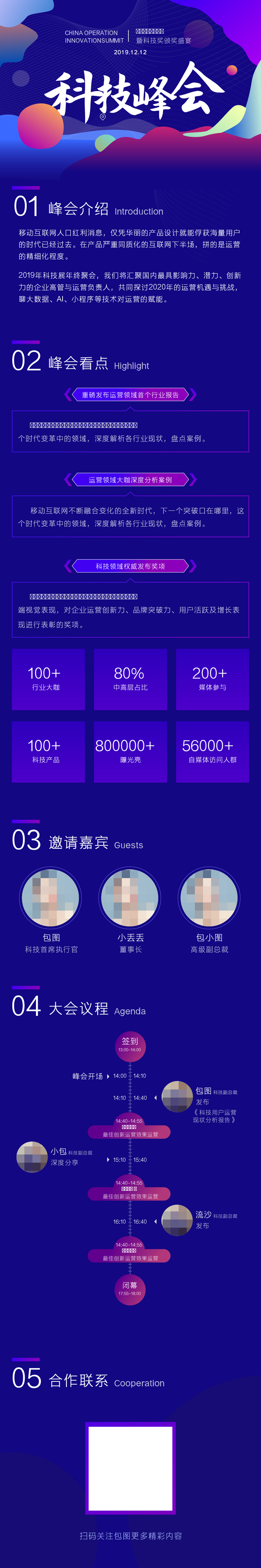 蓝色科技峰会详情H5素材