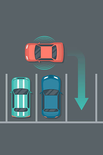 创意停车俯视图矢量素材