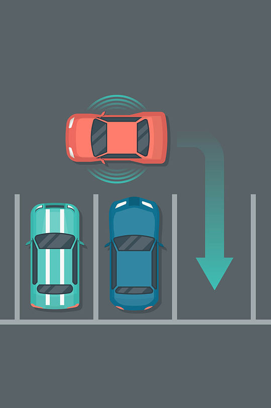创意停车俯视图矢量素材