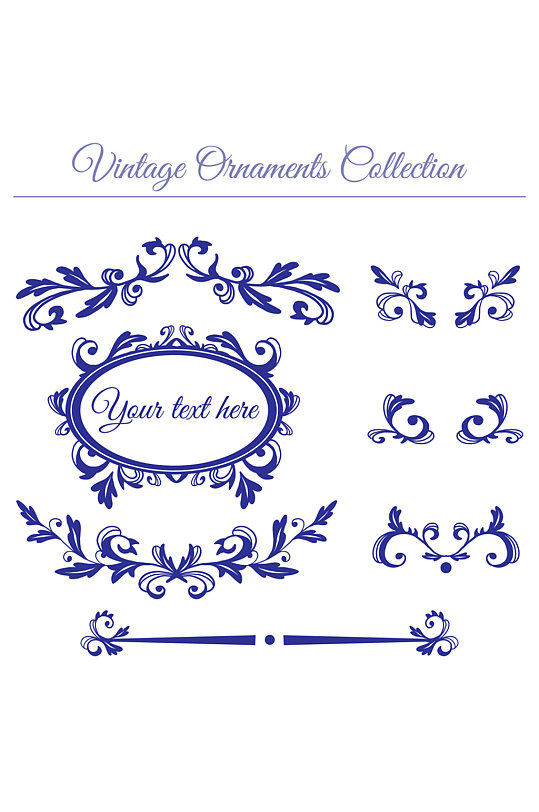 7款复古花纹装饰矢量素材