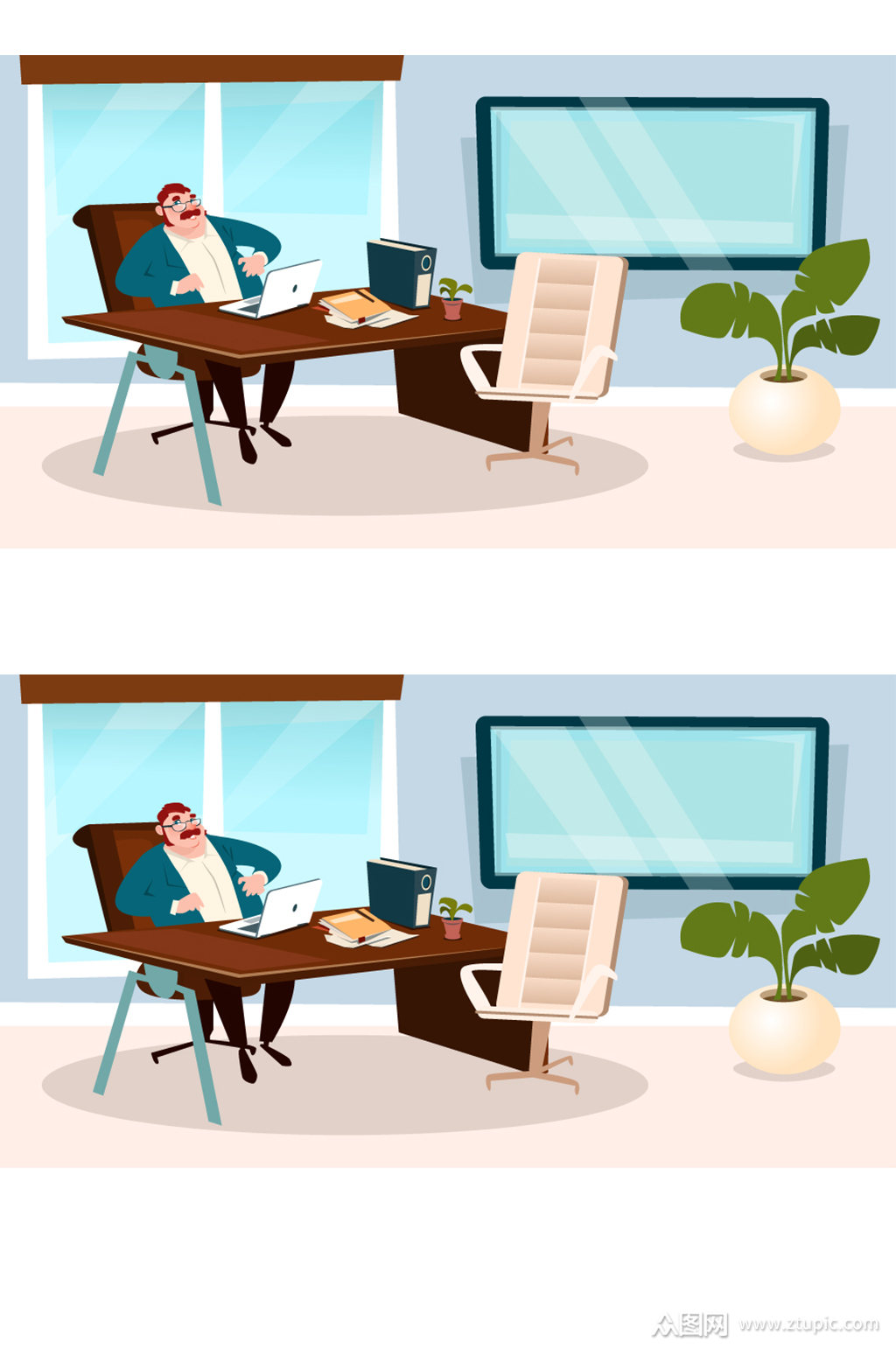 创意办公室里的商务男子矢量图