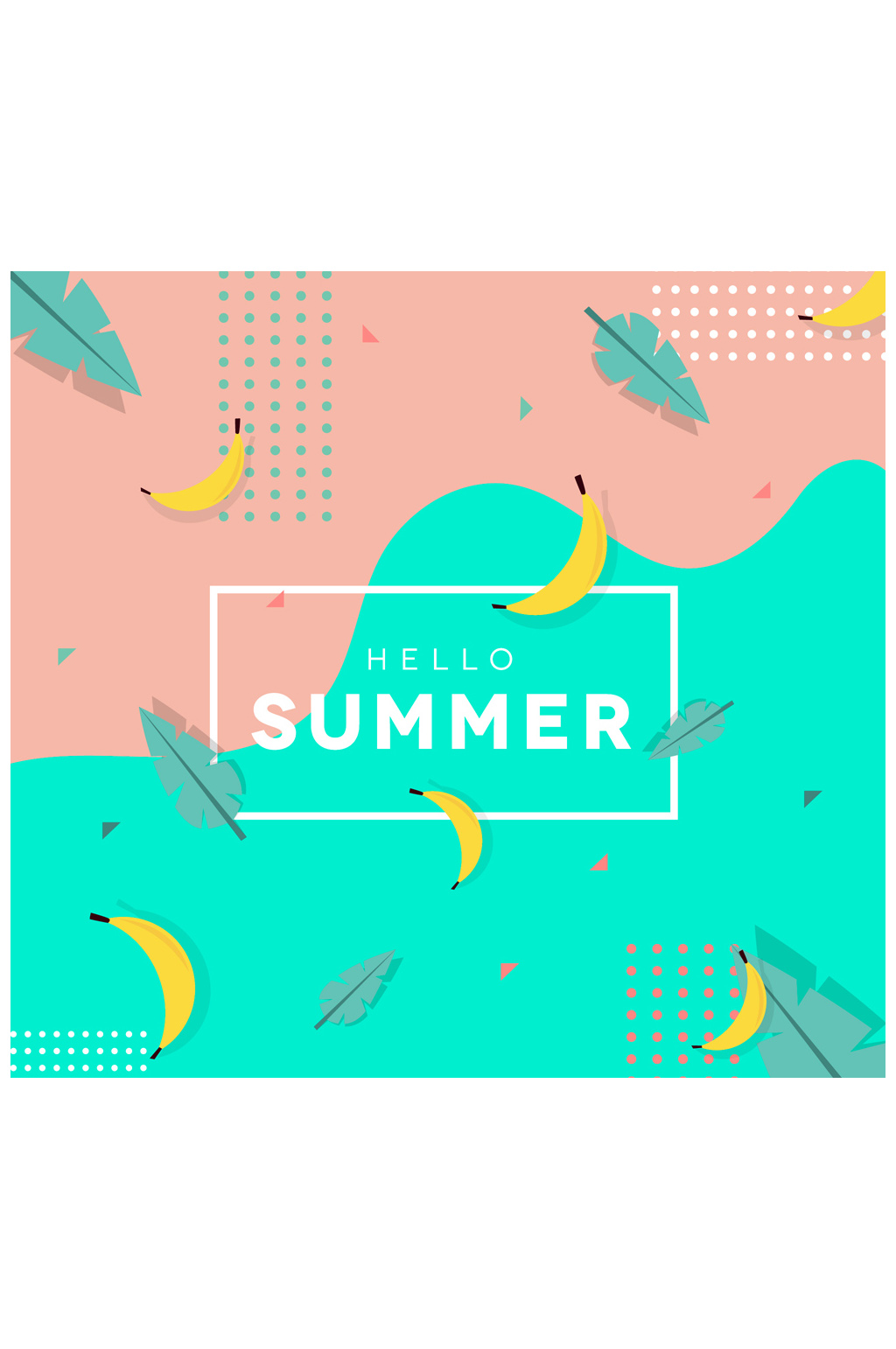 创意夏季树叶和香蕉矢量素材素材