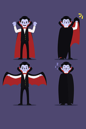 4款创意吸血鬼设计矢量素材