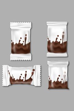 4款创意巧克力包装设计矢量图