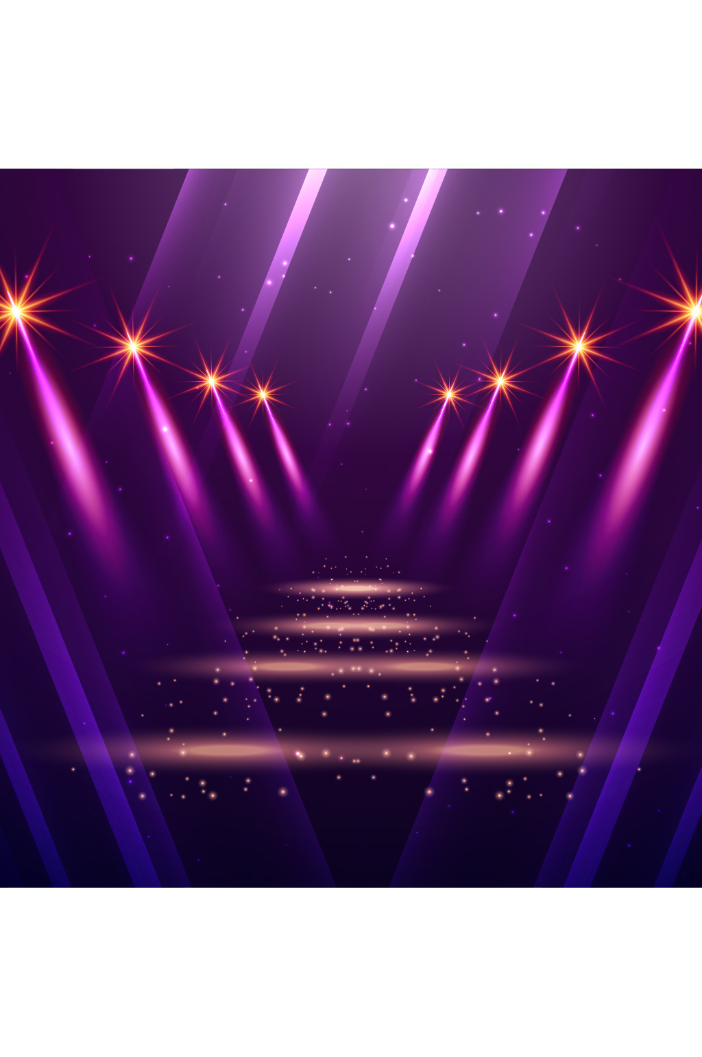 精品紫色光束舞台背景元素设计