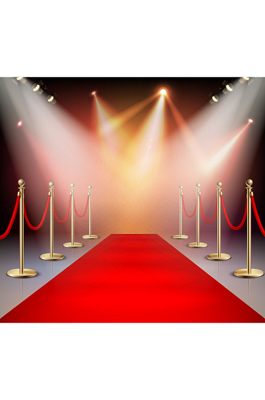 光束矢量红地毯舞台背景元素设计