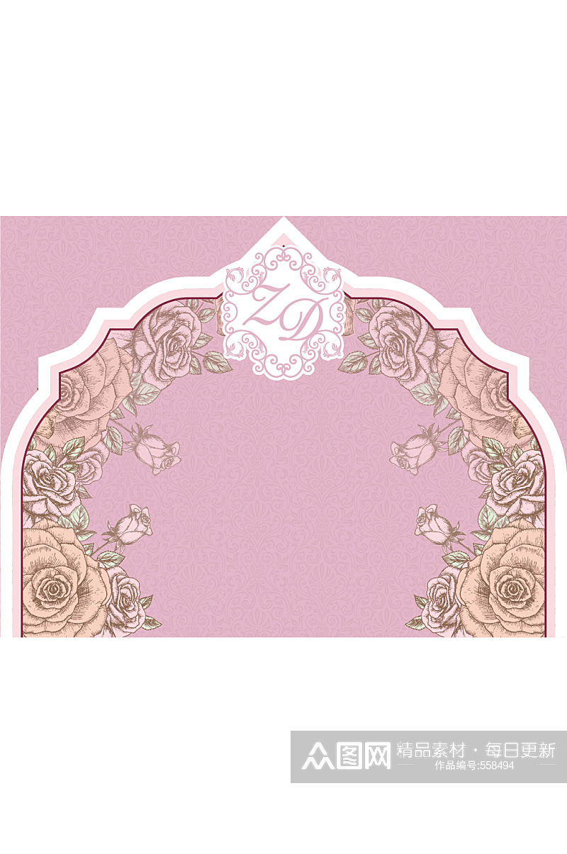 精品粉色系欧式花纹底纹设计素材