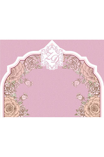精品粉色系欧式花纹底纹设计