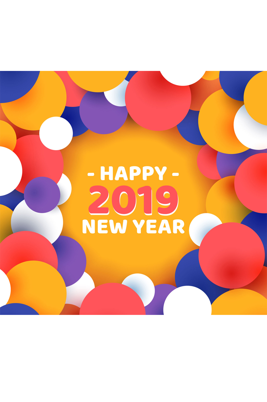 2019年创意圆形装饰新年贺卡矢量素材素材