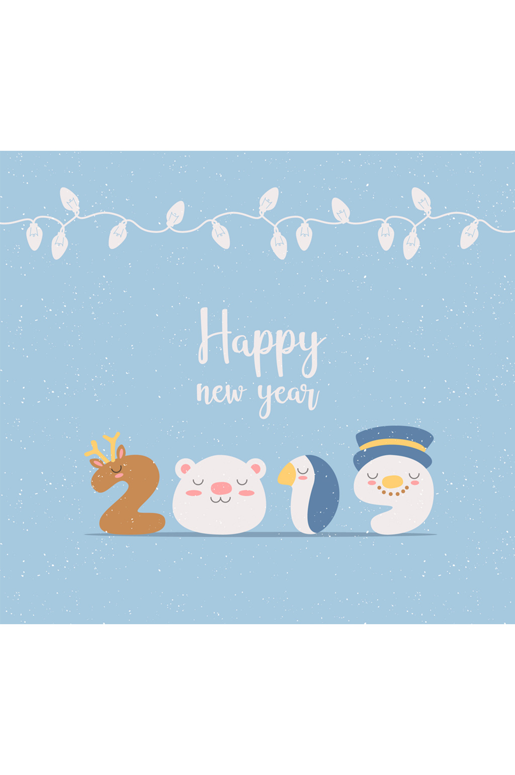 可爱2019年新年艺术字矢量素材素材