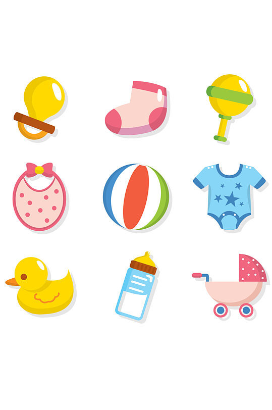 矢量素材婴儿用品主题图标立即下载多款可爱矢量儿童母婴图标立即下载