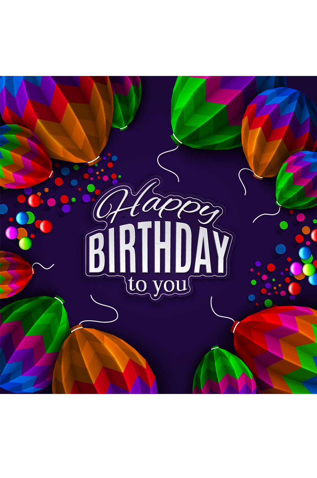 彩色纸质气球生日贺卡矢量素材模板下载-编号559673-众图网