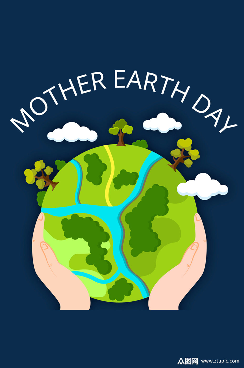 创意世界地球日美丽地球矢量素材