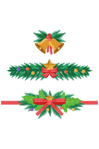 3款彩色圣诞节装饰物矢量图