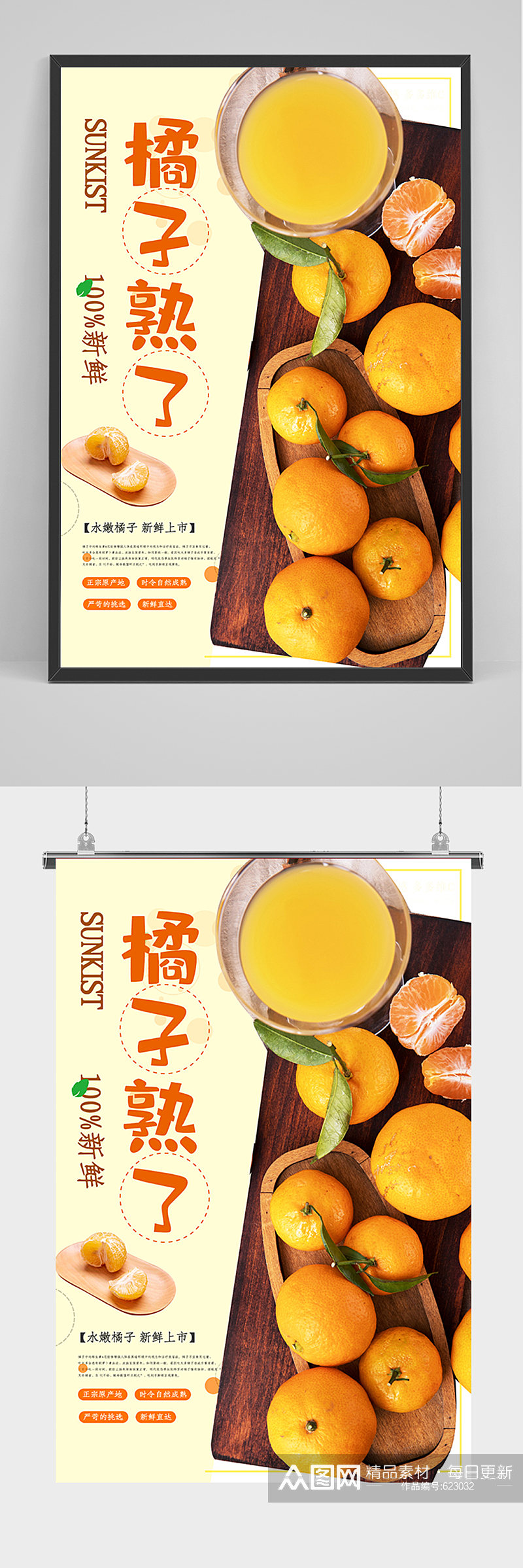 水果橘子熟了海报素材
