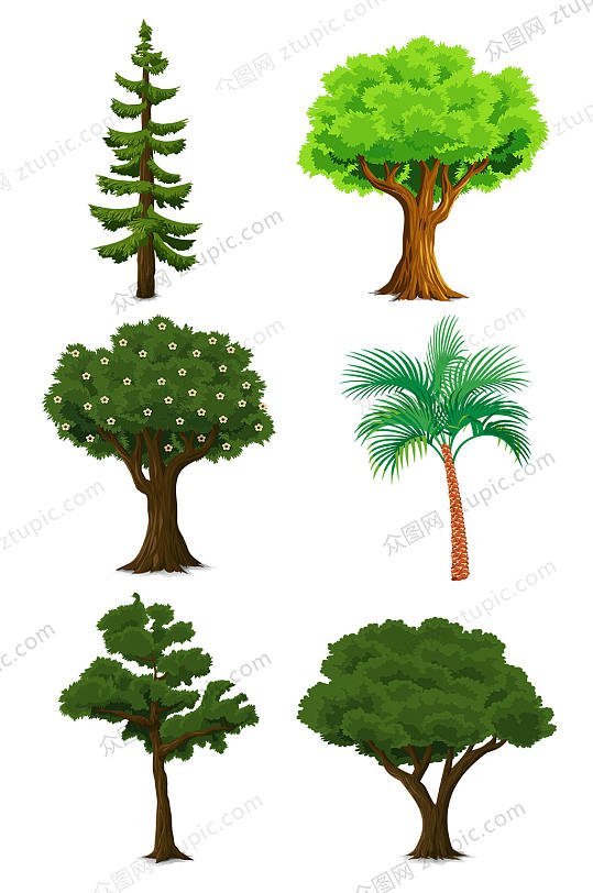 卡通大树植物棕榈树