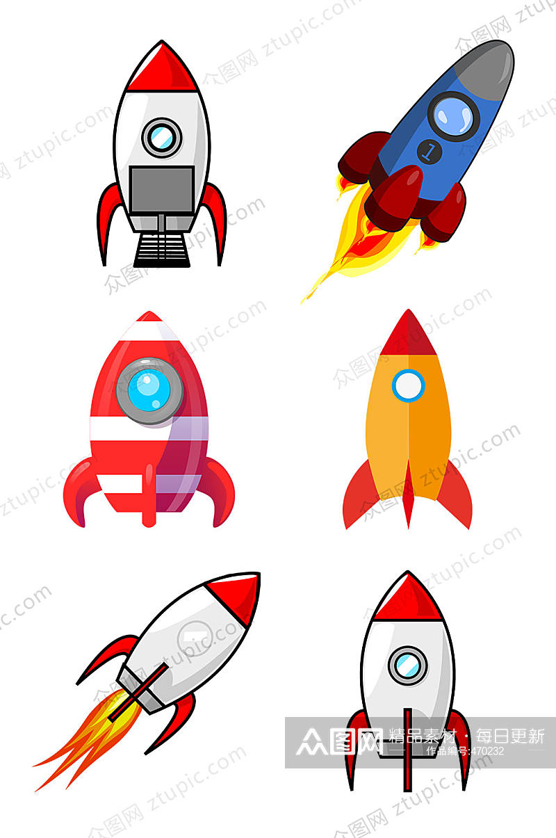 卡通火箭飞行器素材素材